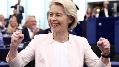 Bélgica/Ursula von der Leyen reeleita presidente da Comissão Europeia
