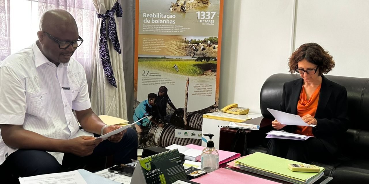 Ambiente/Ministro Viriato Cassama e Representante do PNUD acertam detalhes para a Conferência Internacional do SIDS que decorre em Bissau