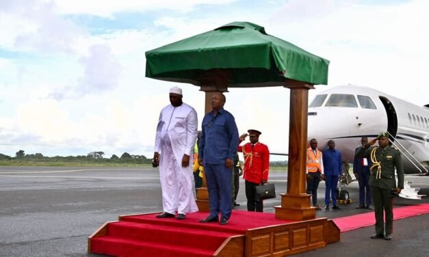 Presidente da Gâmbia inicia visita de Estado de dois dias ao país