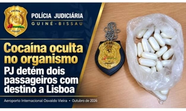 PJ entrega  dois suspeitos detidos no aeroporto de Bissau por tentativa de transporte de cocaína para Lisboa